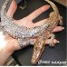 Эксклюзивное колье крокодилы золотисто-серебристое – 1338