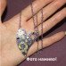 Кулон на цепи Сердце со звездами стимпанк - 3039