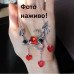 Колье дракон с красными сердцами подвесками-кристаллами  – 3066