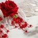 Комплект намисто та сережки Троянди з калиною – 1598
