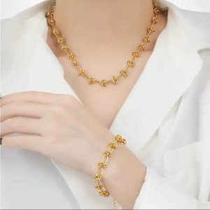 Комплект ожерелье и браслет цепи Узлы S.seel