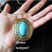 Набір намисто-скоба та сережки бірюзовий шарм  – 2700