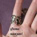 Набор металлический браслет и кольцо пластины в леопарде – 2882