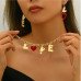 Набор браслет и серьги с подвесками сердца love – 3004