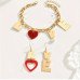 Набор браслет и серьги с подвесками сердца love – 3004