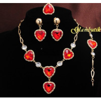Эксклюзивный комплект из 4-х украшений  Red hearts