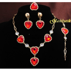 Эксклюзивный комплект из 4-х украшений  Red hearts