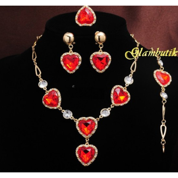 Эксклюзивный комплект из 4-х украшений  Red hearts