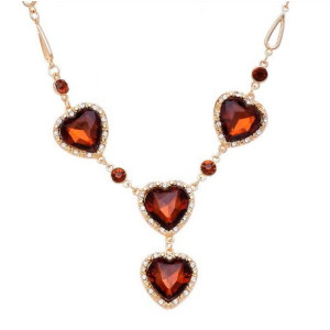 Эксклюзивное колье brandy  hearts