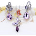Комплект SWAROVSKI Мотылёк с сиреневым кристаллом