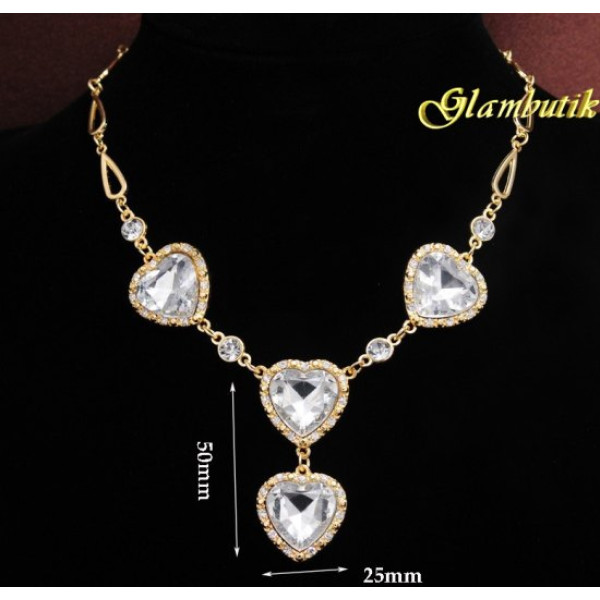 Ексклюзивне кольє Crystal hearts – 2447