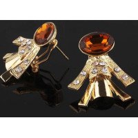 Люксовые серьги Лаура карамель