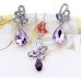 Комплект SWAROVSKI Мотылёк с сиреневым кристаллом