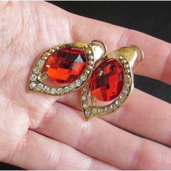 Люксовые серьги Джозефина  red