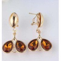 Люксовые серьги Алфея карамель