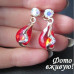 Серьги Swarovski-style Грёзы красные