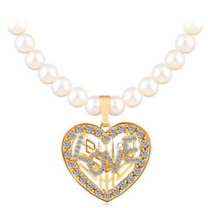Жемчужное ожерелье Сердце love