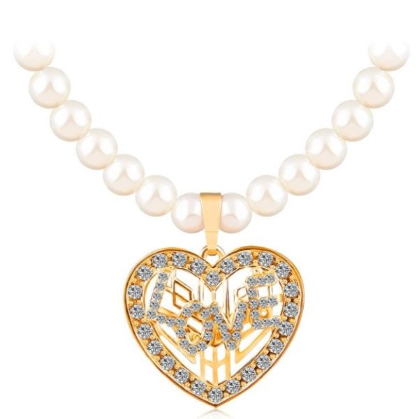 Жемчужное ожерелье Сердце love