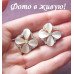 Серьги с лунным камнем 4 лепестка