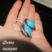 Круглые серьги с бирюзой – 5120-3