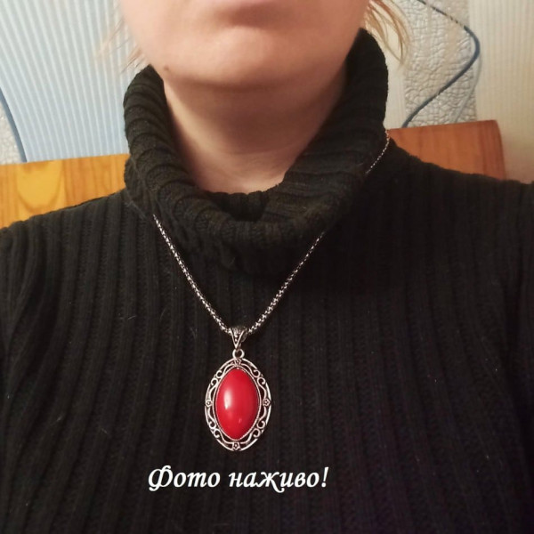 Антична підвіска з говлітом під корал Квіти - 10-840-1