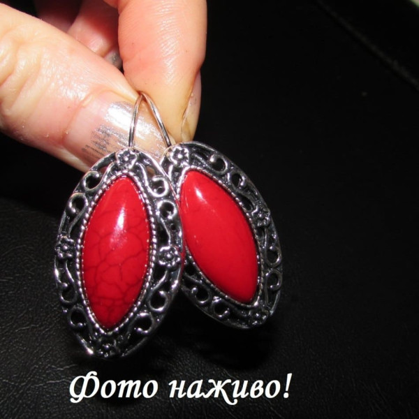 Коралловые серьги Цветы – 10-840-3