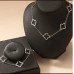 Серебристый комплект четырехлистник – 10-848