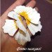 Серьги белые металлические лепестки – 1409-2