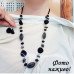 Комплект чорно-сіре намисто з сережками – 3955