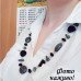Комплект чорно-сіре намисто з сережками – 3955