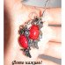 Серьги Совы говлит под коралл – 4349-1