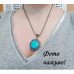 Круглый кулон с бирюзой на цепи – 5120-1