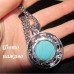 Круглый кулон с бирюзой на цепи – 5120-1