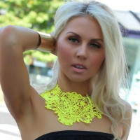 Желтое ажурное колье Симфония