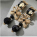 Стиль винтаж, барокко, черные серьги клипсы – 2720