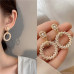 Серьги белые кольца в жемчужном бисере - 2947-1