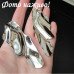 Серьги Мятые пластины  серебристые – 1170