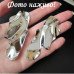 Серьги Мятые пластины  серебристые – 1170