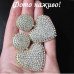 Вечерние серьги Сердца золотистые – 1201