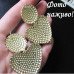 Вечерние серьги Сердца золотистые – 1201