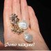 Жемчужные серьги с цветами в стразах – 1231