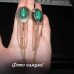 Длинные малахитовые серьги с цепями – 1294