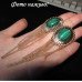 Длинные малахитовые серьги с цепями – 1294