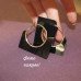 Черные пластиковые серьги квадраты – 1381