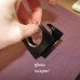 Черные пластиковые серьги квадраты – 1381