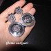 Серебристые серьги Львы греческий меандр – 1462