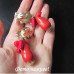 Красные эксклюзивные клипсы с подвесками – 1522