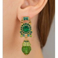 Винтажные зеленые серьги Каприз