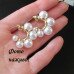 Серьги белые жемчужные полукольца – 2257