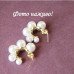 Серьги белые жемчужные полукольца – 2257